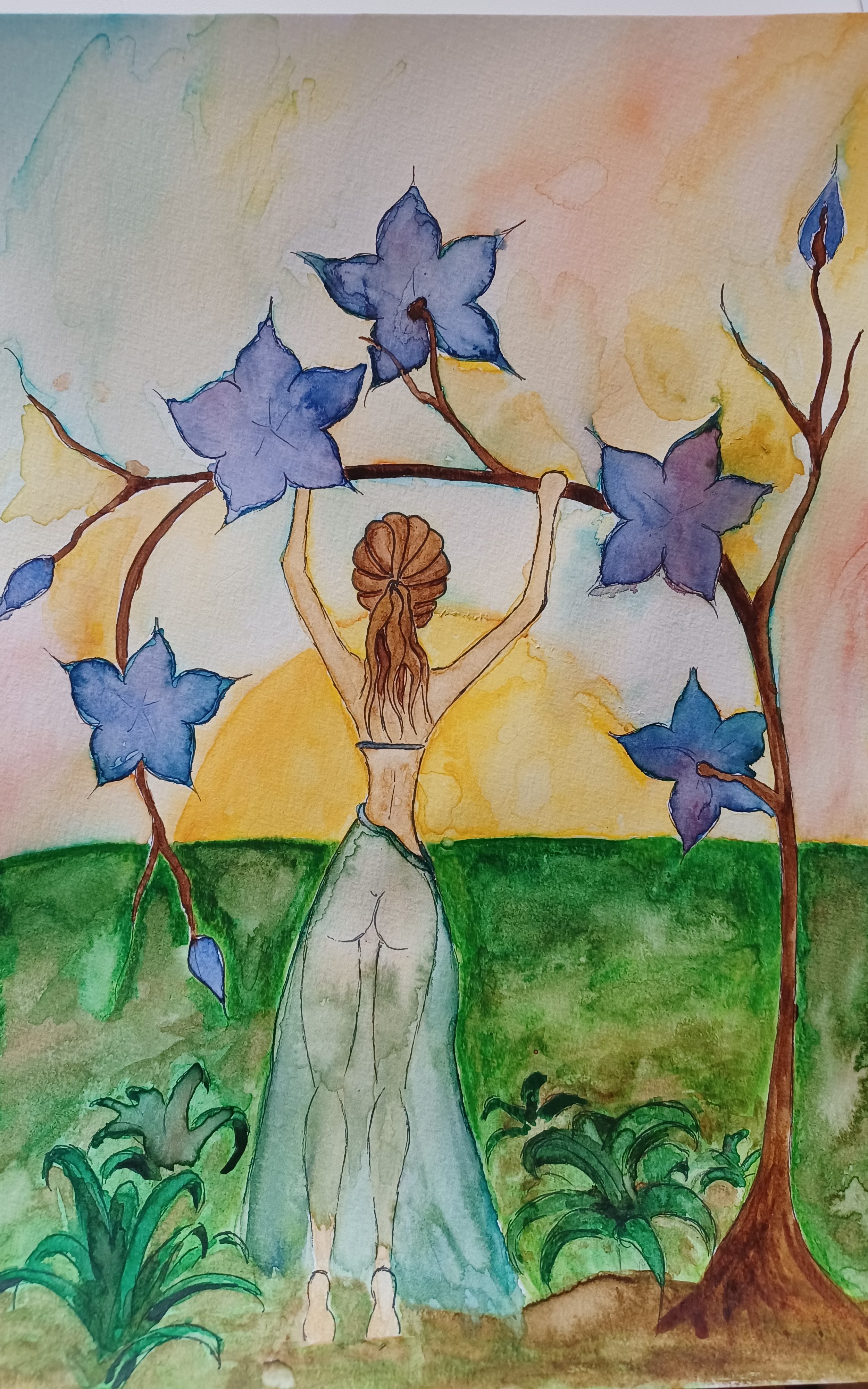 First try with water color.