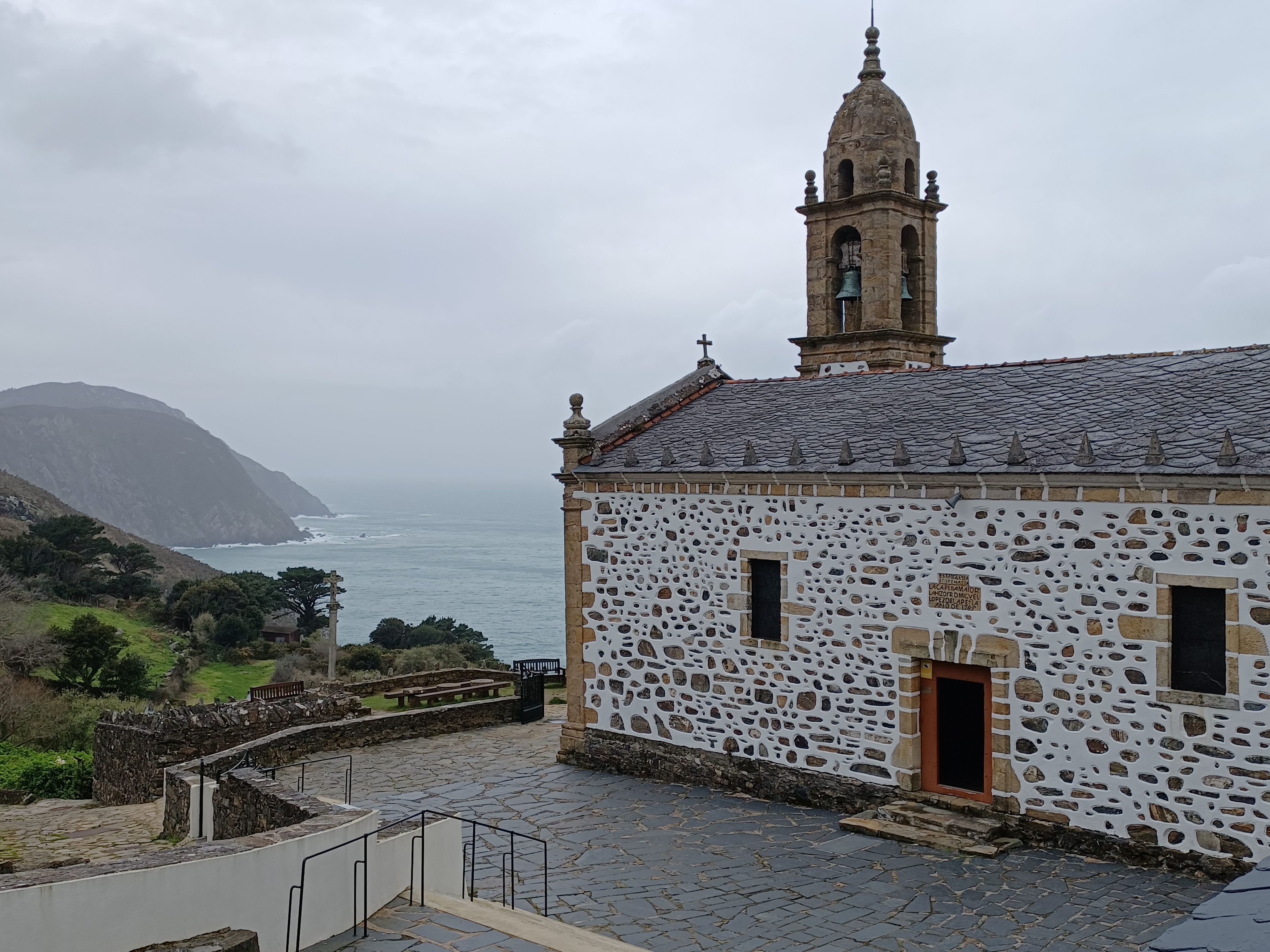 Church of San Andres de Teixido overlooking the cliffs.