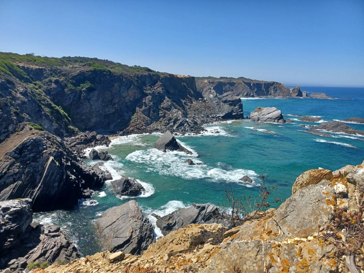 Cliffs over the ocean in portugal